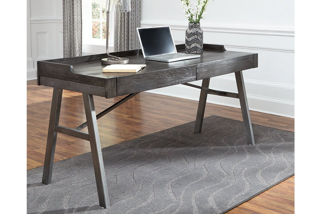 Raventown Grayish Brown Home Office Desk - Lara Furniture