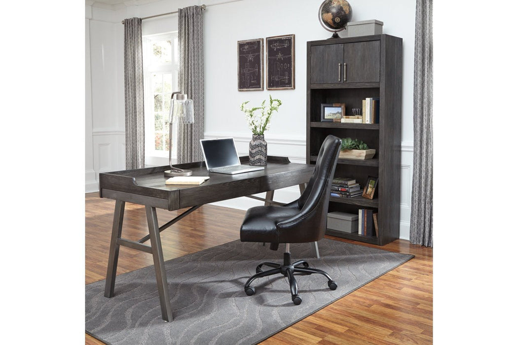 Raventown Grayish Brown Home Office Desk - Lara Furniture