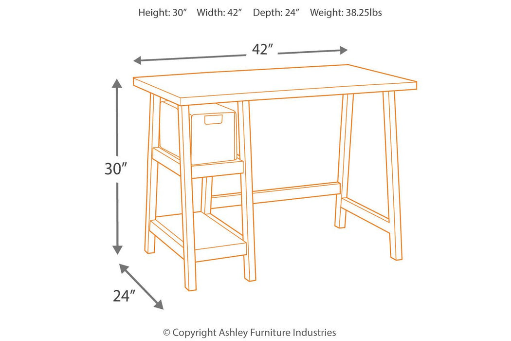 Mirimyn Antique White 42" Home Office Desk - Lara Furniture