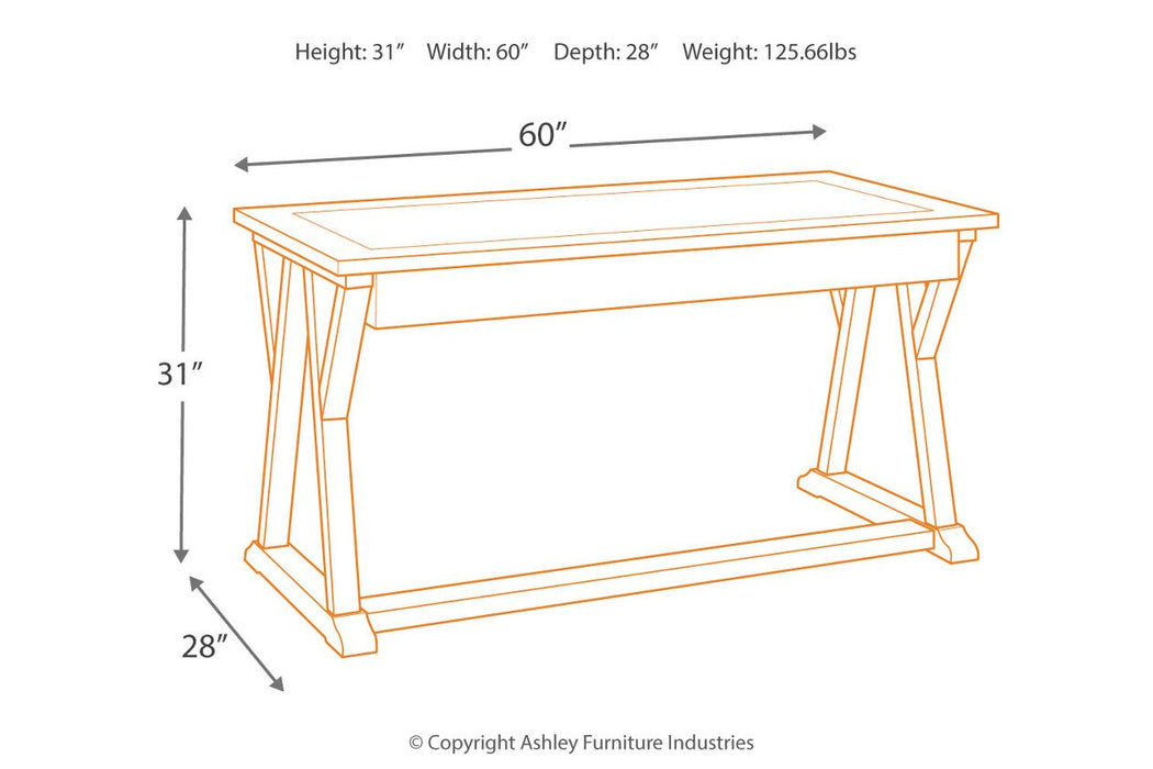 Jonileene White/Gray 60" Home Office Desk - Lara Furniture