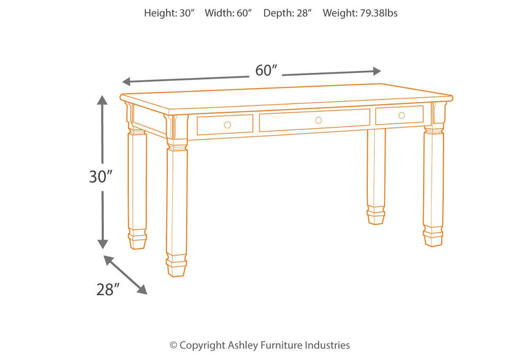 Bolanburg Two-tone 60" Home Office Desk - Lara Furniture