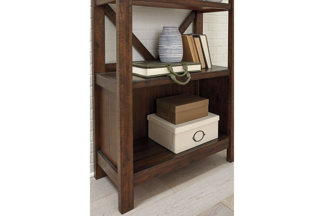 Baldridge Rustic Brown 75" Bookcase - Lara Furniture