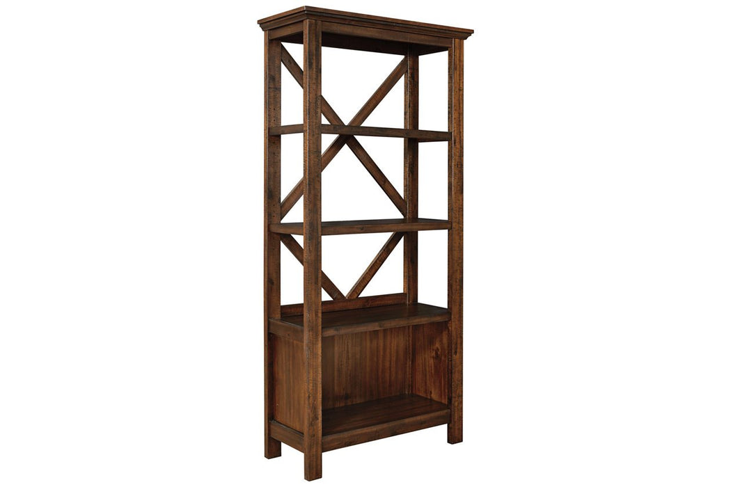 Baldridge Rustic Brown 75" Bookcase - Lara Furniture