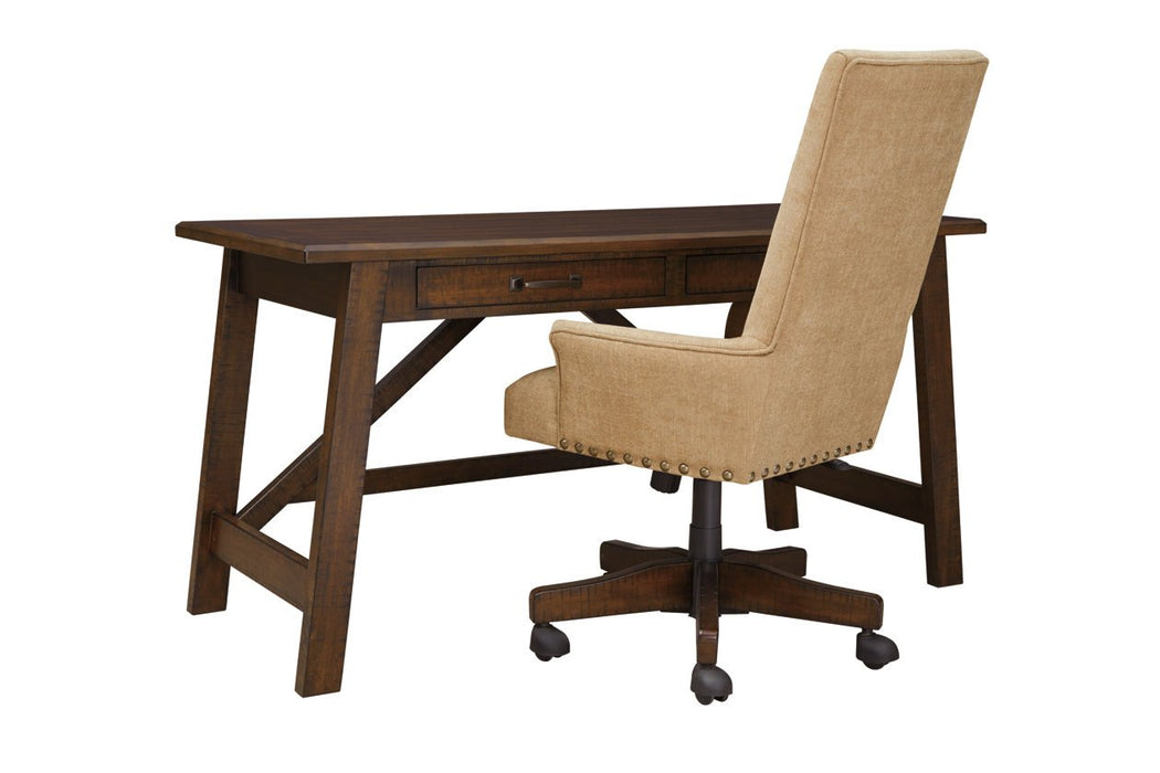 Baldridge Rustic Brown Home Office Desk - Lara Furniture