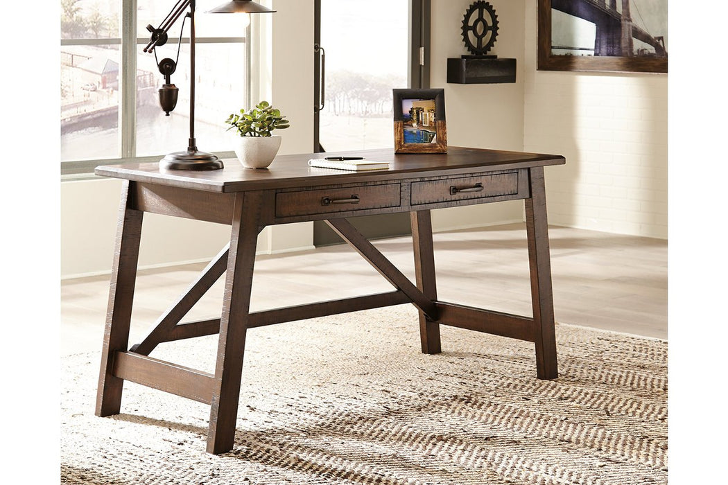 Baldridge Rustic Brown Home Office Desk - Lara Furniture