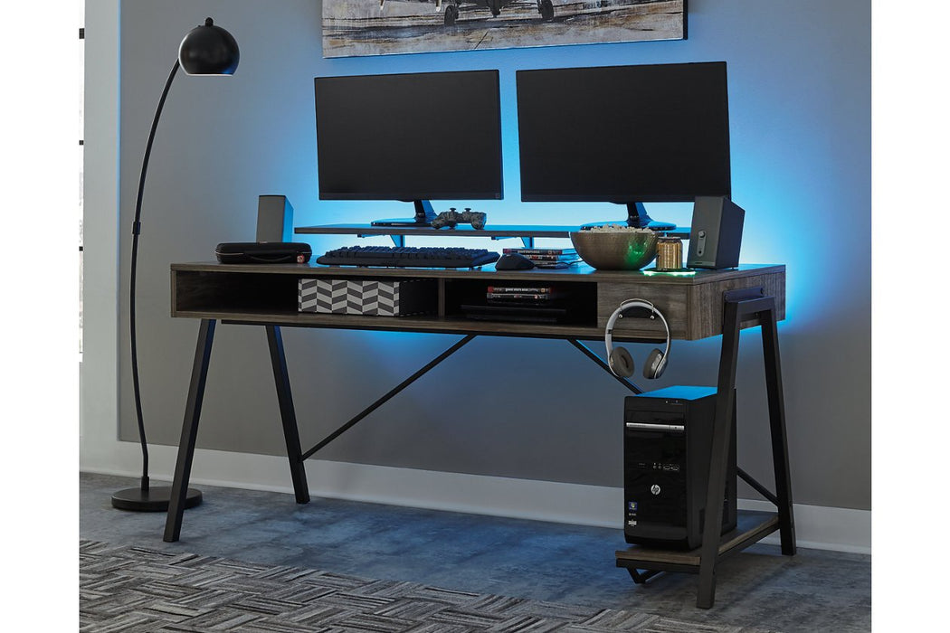 Barolli Gunmetal Gaming Desk - Lara Furniture