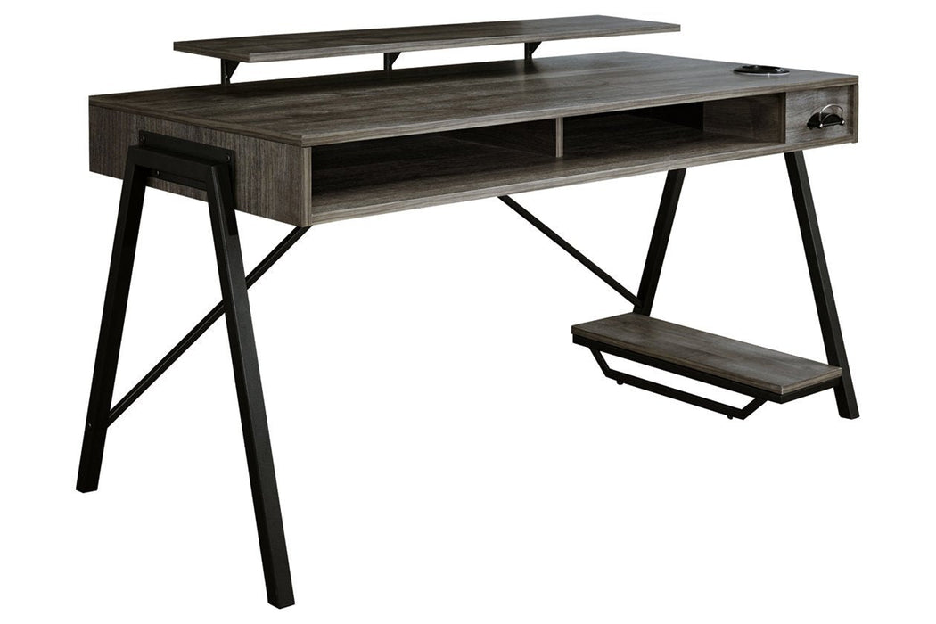 Barolli Gunmetal Gaming Desk - Lara Furniture