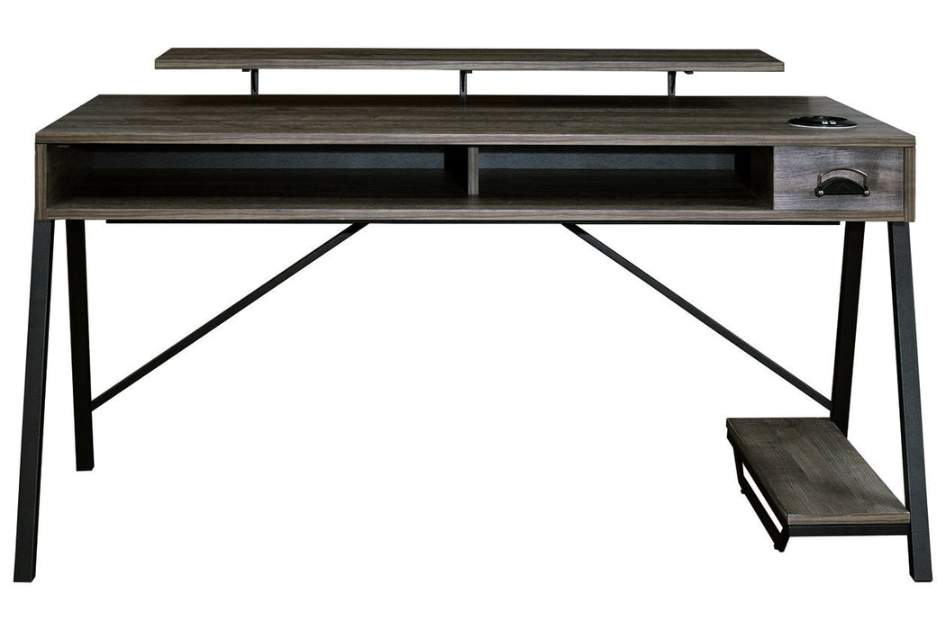 Barolli Gunmetal Gaming Desk - Lara Furniture