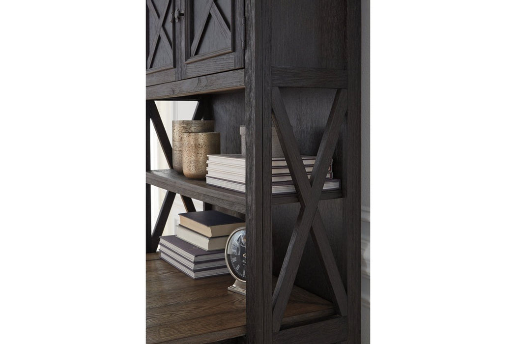 Tyler Creek Grayish Brown/Black 74" Bookcase - Lara Furniture