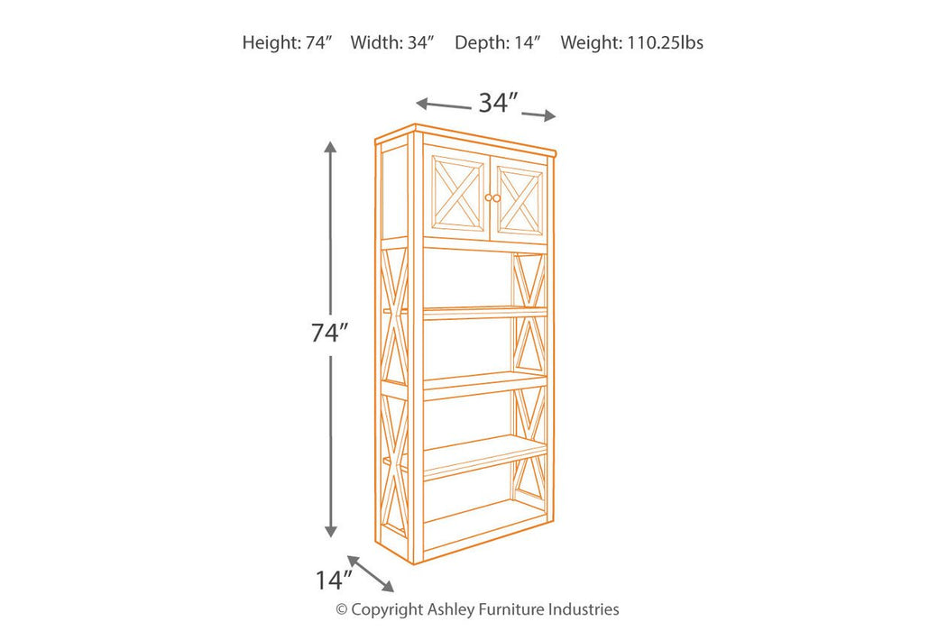 Tyler Creek Grayish Brown/Black 74" Bookcase - Lara Furniture