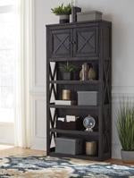 Tyler Creek Grayish Brown/Black 74" Bookcase - Lara Furniture