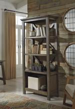 Johurst Grayish Brown 75" Bookcase - Lara Furniture