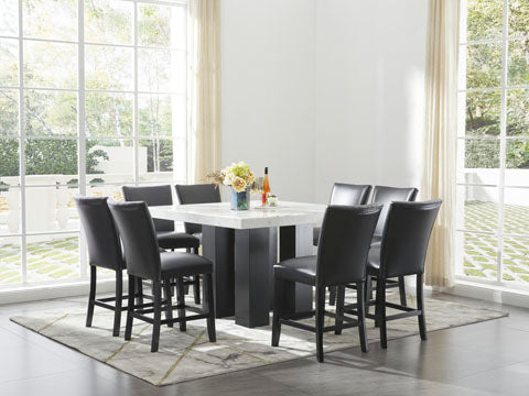 Vollardi Counter Height Black Dining Room Set (Table & 8pc Bar Stool)