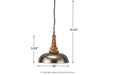 Joziah Antique Silver Finish Pendant Light - Lara Furniture