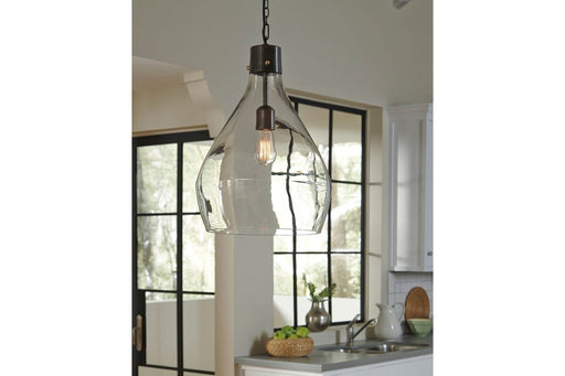 Avalbane Clear/Gray Pendant Light - Lara Furniture