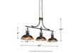 Joella Bronze Finish Pendant Light - Lara Furniture