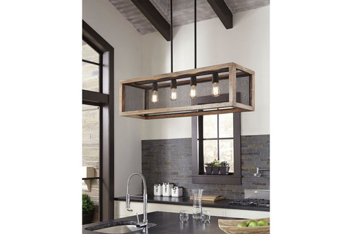 Jodene Brown/Black Pendant Light - Lara Furniture