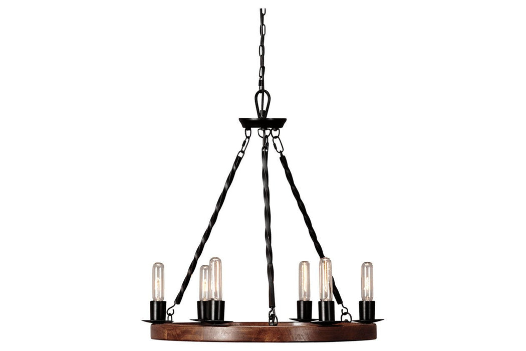 Plato Brown/Black Pendant Light - Lara Furniture