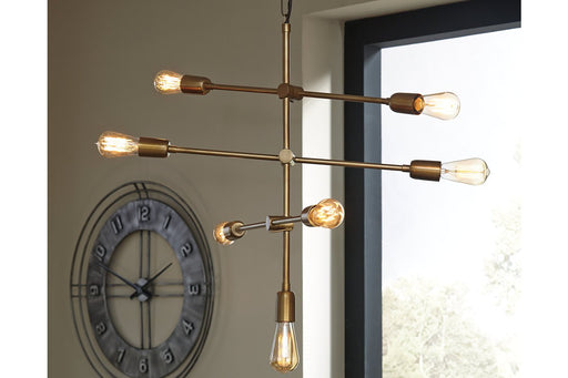 Nastalya Gold Finish Pendant Light - Lara Furniture