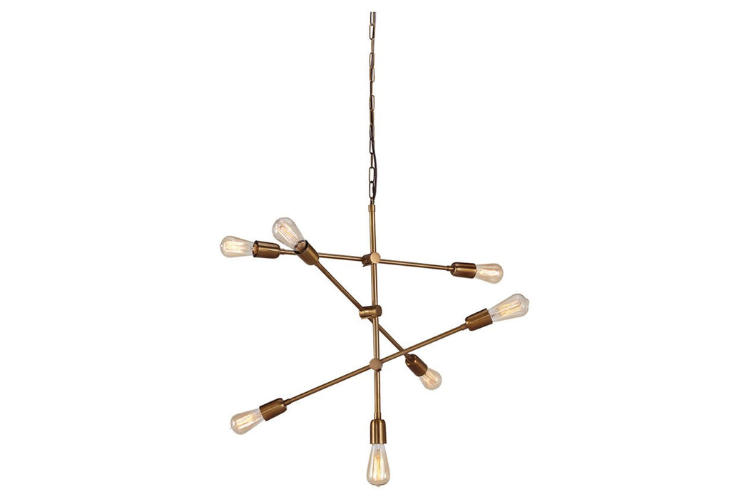 Nastalya Gold Finish Pendant Light - Lara Furniture