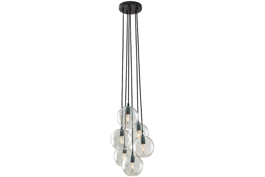 Sybil Clear/Black Pendant Light - Lara Furniture