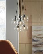 Sybil Clear/Black Pendant Light - Lara Furniture