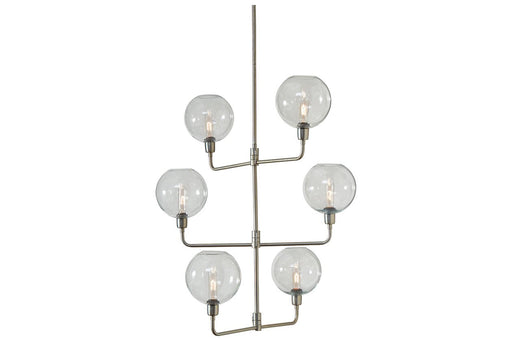 Merton Clear/Silver Finish Pendant Light - Lara Furniture