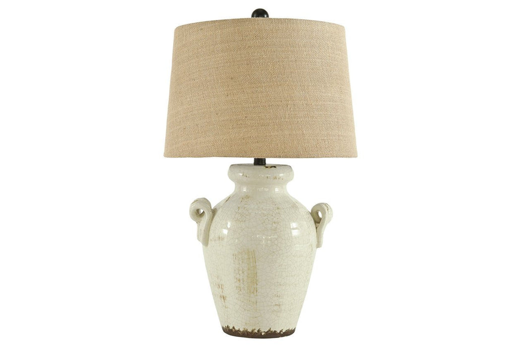 Emelda Cream Table Lamp - Lara Furniture