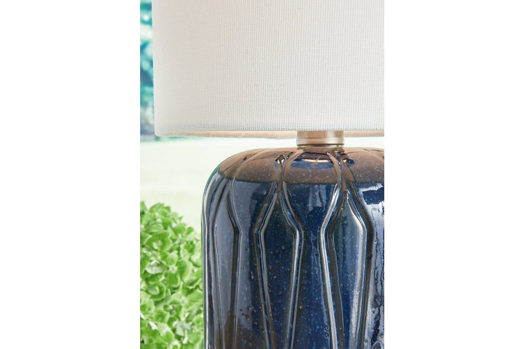 Hengrove Navy Table Lamp - Lara Furniture