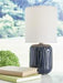 Hengrove Navy Table Lamp - Lara Furniture