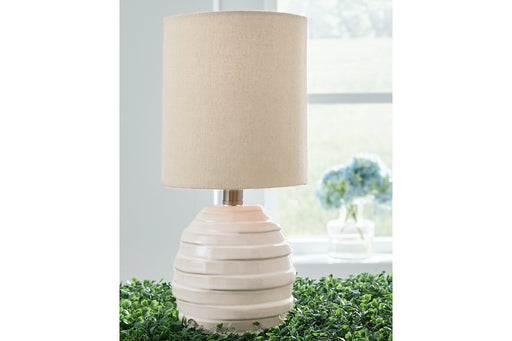 Glennwick White Table Lamp - Lara Furniture