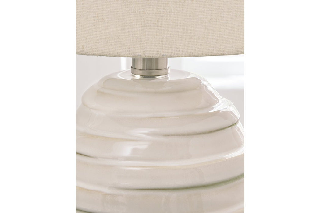 Glennwick White Table Lamp - Lara Furniture