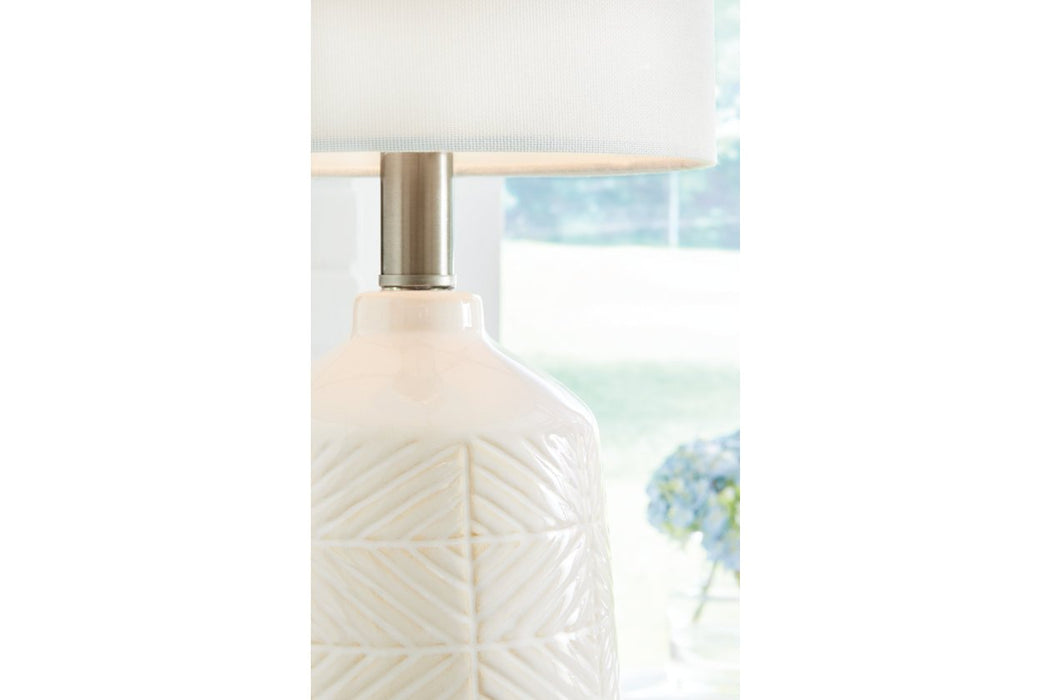 Brodewell White Table Lamp - Lara Furniture