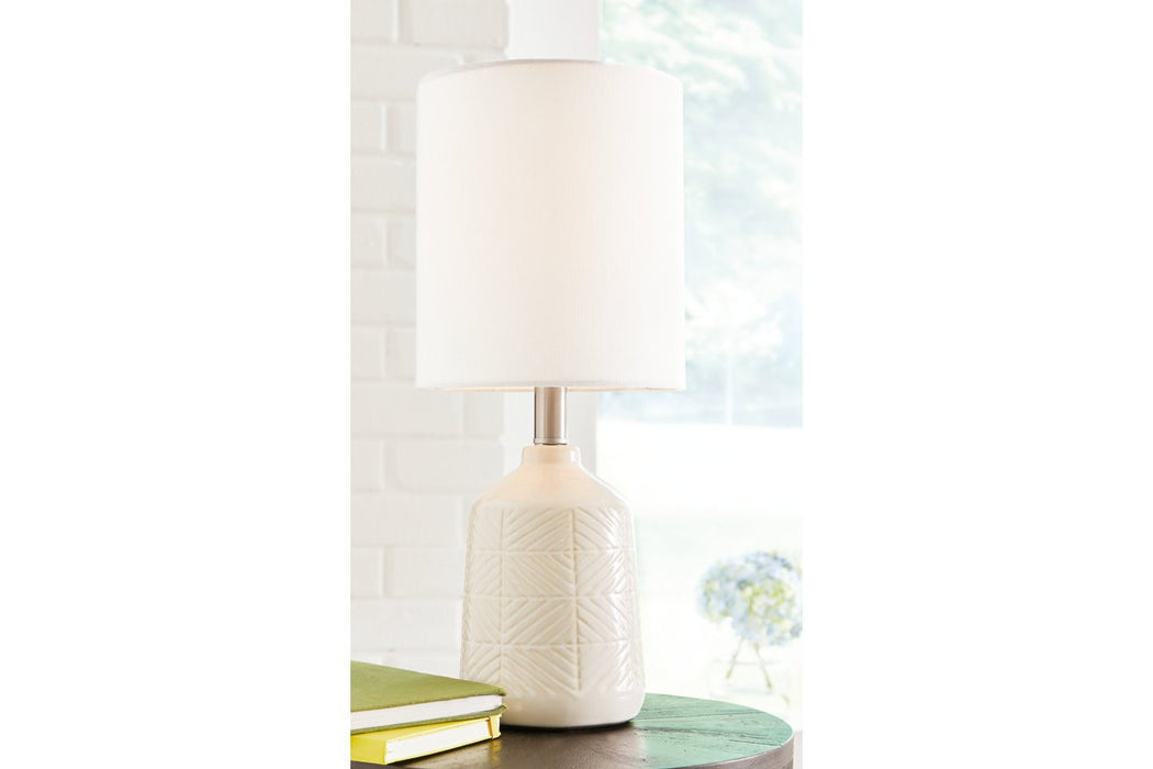 Brodewell White Table Lamp - Lara Furniture