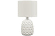 Moorbank White Table Lamp - Lara Furniture