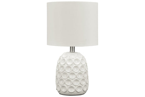 Moorbank White Table Lamp - Lara Furniture