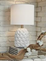 Moorbank White Table Lamp - Lara Furniture