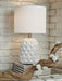 Moorbank White Table Lamp - Lara Furniture