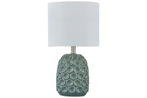 Moorbank Teal Table Lamp - Lara Furniture