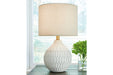 Wardmont White Table Lamp - Lara Furniture