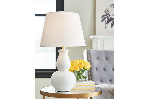 Zellrock White Table Lamp - Lara Furniture