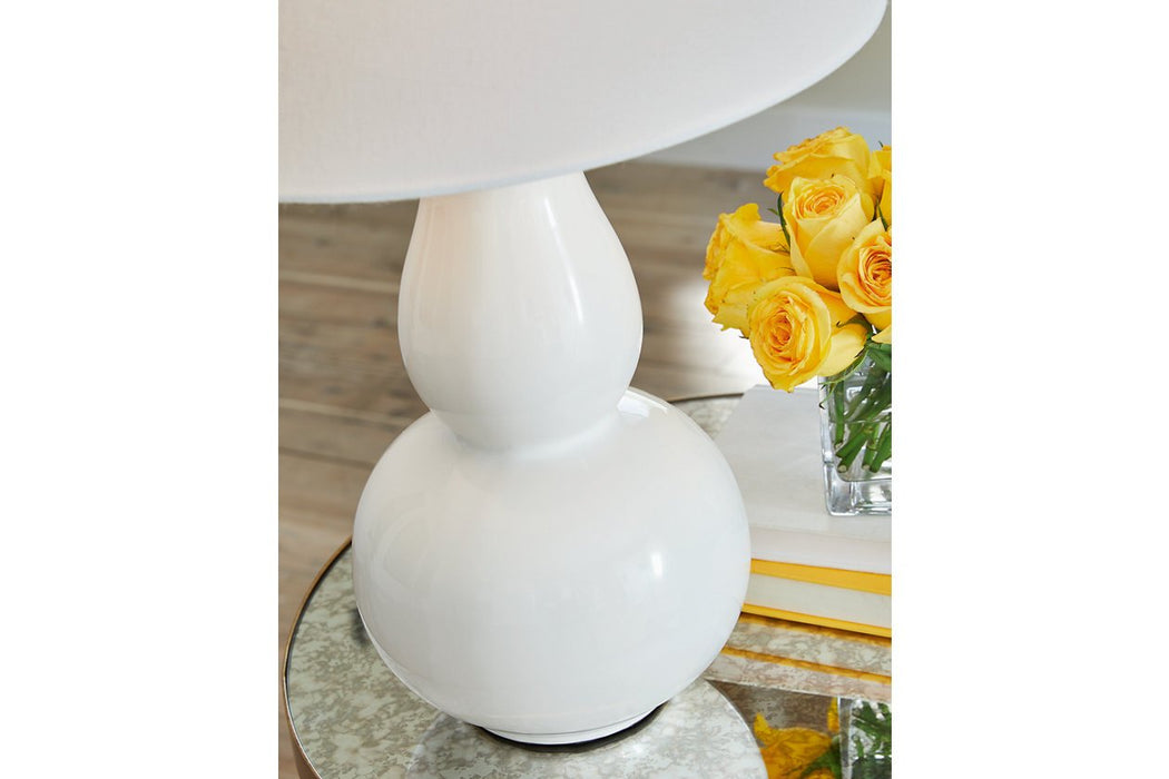 Zellrock White Table Lamp - Lara Furniture