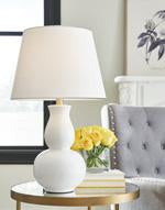 Zellrock White Table Lamp - Lara Furniture