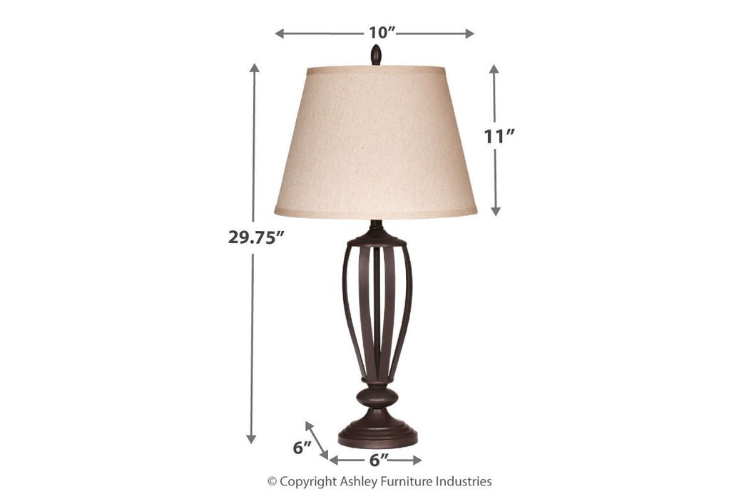 Mildred Bronze Finish Table Lamp (Set of 2) - Lara Furniture