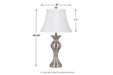 Rishona Brushed Silver Finish Table Lamp (Set of 2) - Lara Furniture