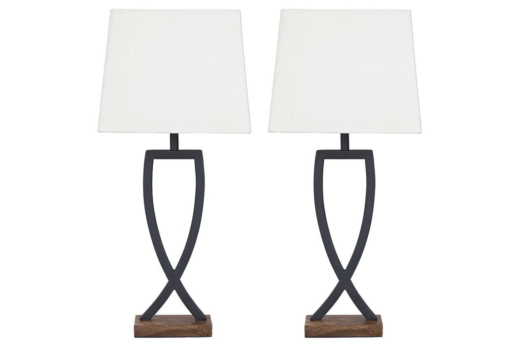 Makara Black/Brown Table Lamp (Set of 2) - Lara Furniture
