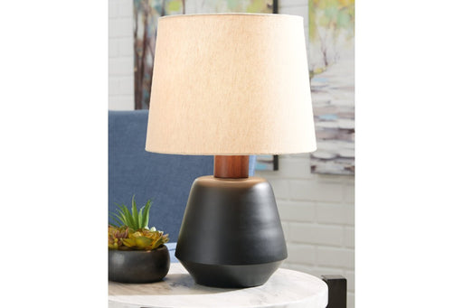 Ancel Black/Brown Table Lamp - Lara Furniture