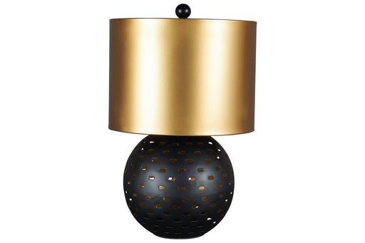 Mareike Black/Gold Finish Table Lamp - Lara Furniture