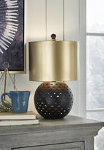 Mareike Black/Gold Finish Table Lamp - Lara Furniture