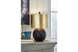 Mareike Black/Gold Finish Table Lamp - Lara Furniture
